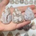 53 Pieces High Quality Sakura Flower Agate Teardrop Pendant DIY