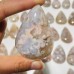 53 Pieces High Quality Sakura Flower Agate Teardrop Pendant DIY