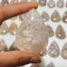 53 Pieces High Quality Sakura Flower Agate Teardrop Pendant DIY