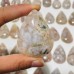 53 Pieces High Quality Sakura Flower Agate Teardrop Pendant DIY