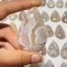 53 Pieces High Quality Sakura Flower Agate Teardrop Pendant DIY