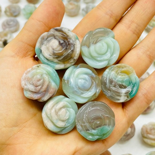 100 Pieces Beautiful Sakura Flower Agate Flower Carving