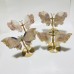 4 Pairs Beautiful Sakura Flower Agate Butterfly Wing Carving With Stand