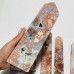 7 Pieces High Quality Druzy Geode Pink Flower Agate Four-sided Tower 6-8.6in