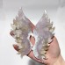 3 Pairs Angel Wing With Stand Rainbow Fluorite Pink Sakura Flower Agate