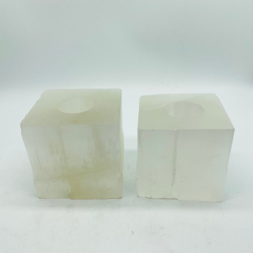 Selenite Square Crystal Candle Holder