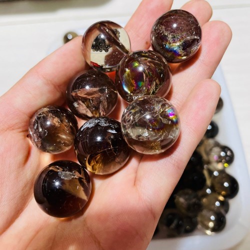 Rainbow Clear Smoky Quartz Spheres Ball Wholesale