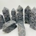 Black Sphalerite Geode Quartz Mixed Purple Fluorite Four-Sided Tower Point Wholesale