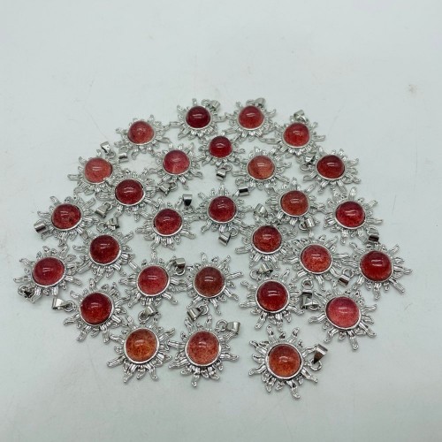 Strawberry Quartz Sun Shape Pendant Crystal Wholesale