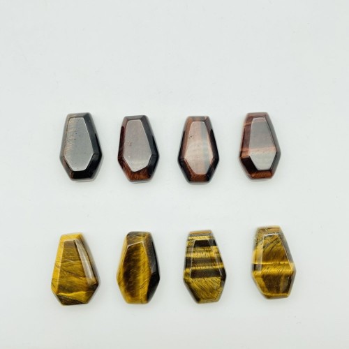 Yellow and Red Tiger Eye Mini Coffin Wholesale