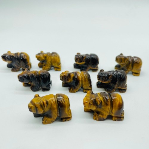 Mini Tiger Eye Polar Bear Carving Crystal Wholesale