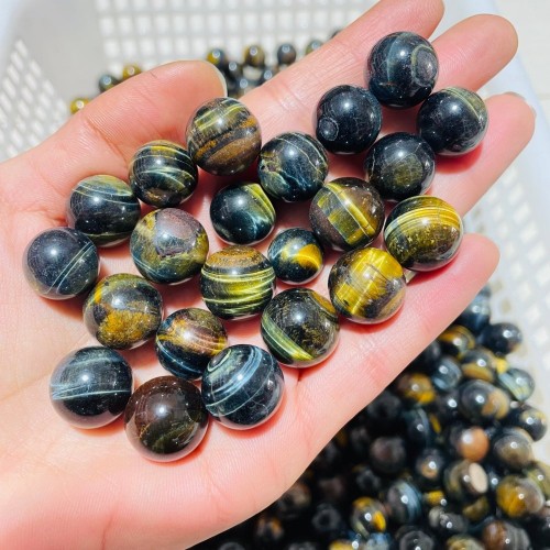 Mini Yellow Mixed Blue Tiger Eye Spheres Ball Wholesale