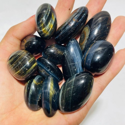 Blue Mixed Yellow Tiger Eye Tumbled Wholesale