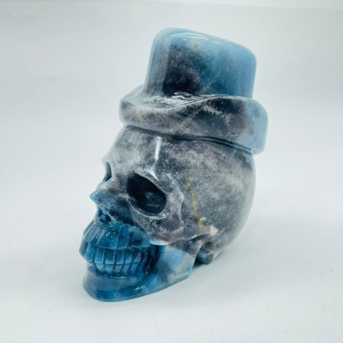 Trolleite Stone Top Hat Skull Carving