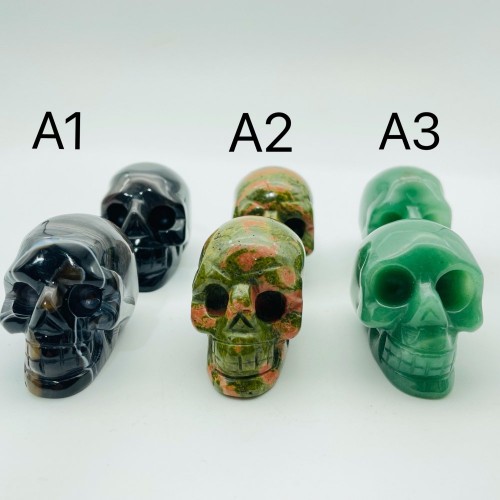 Black Agate Unakite Green Aventurine Skull Wholesale