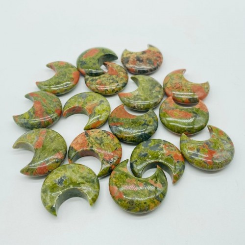 Natural Unakite Stone Moon Wholesale