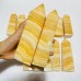 14 Pieces Yellow Calcite Stripe Tower Point