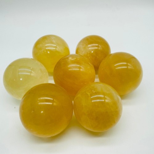 Yellow Calcite Spheres Ball Wholesale