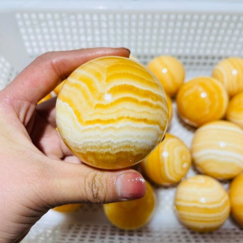 Large High Quality Yellow Calcite Spheres Wholesale